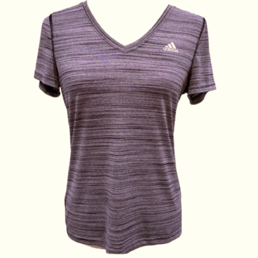Adidas ClimaLite V-neck Ultimate Short Sleeve Workout Shirt Gray Size Small